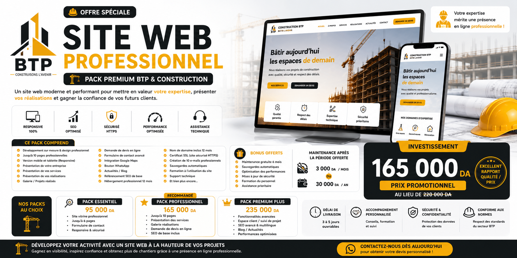 Pack Premium BTP & Construction — Site web professionnel