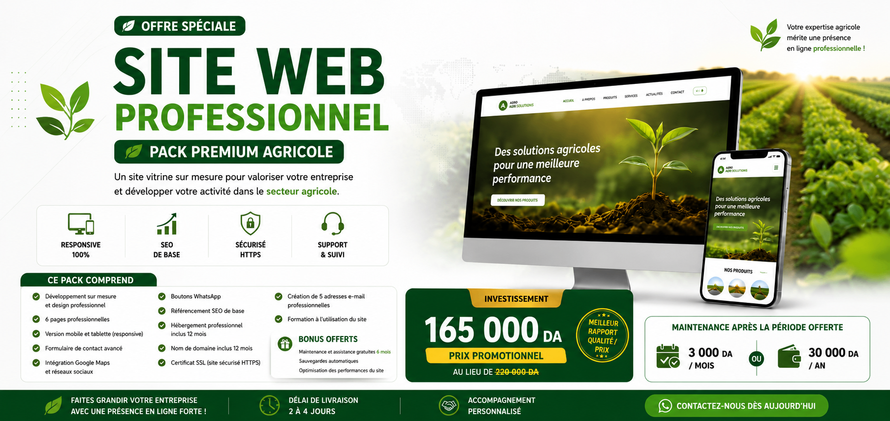 Pack Premium Agricole — Site web professionnel